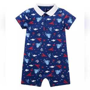 Janie and Jack Baby Boy's Blue Sea Animal Romper